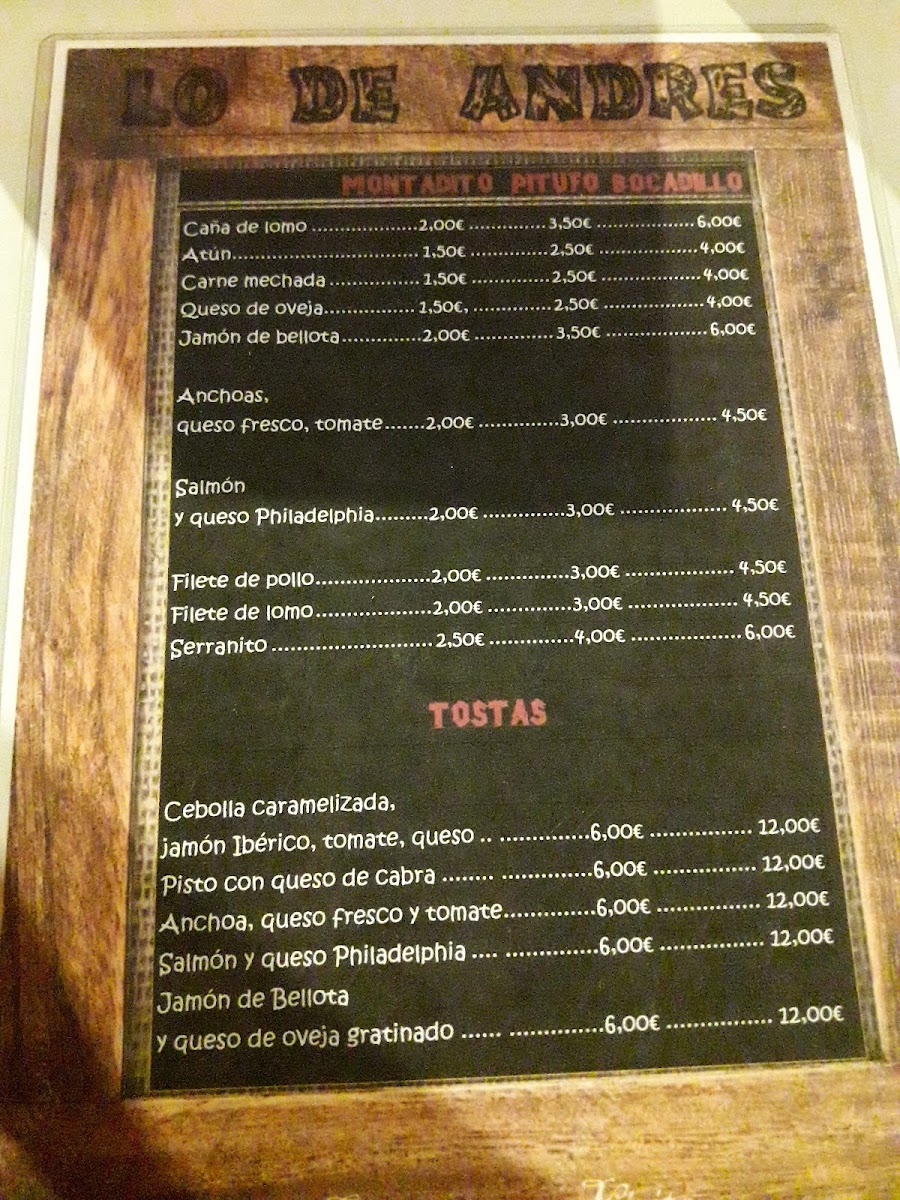 Bar Cafeteria Aires de Chiclana Photo Menu 3