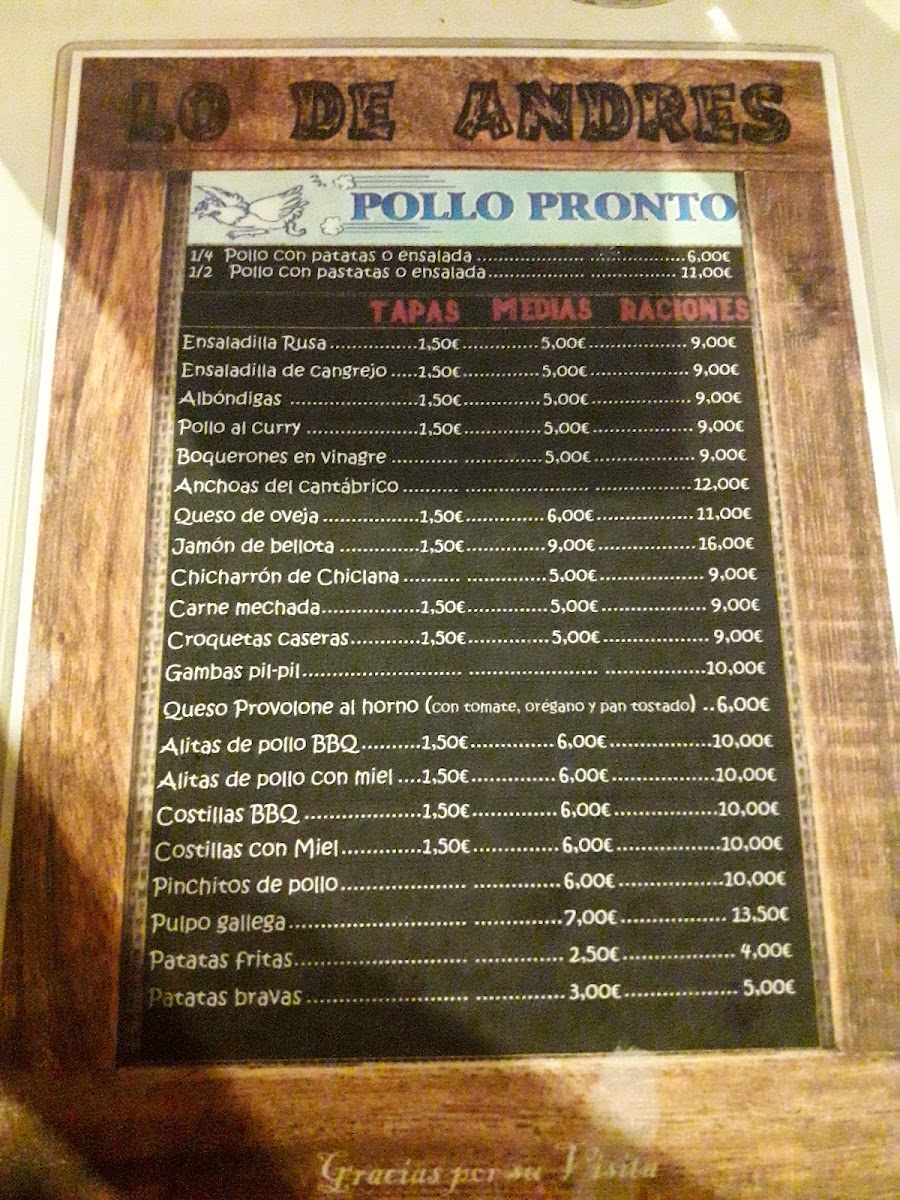 Bar Cafeteria Aires de Chiclana Photo Menu 4