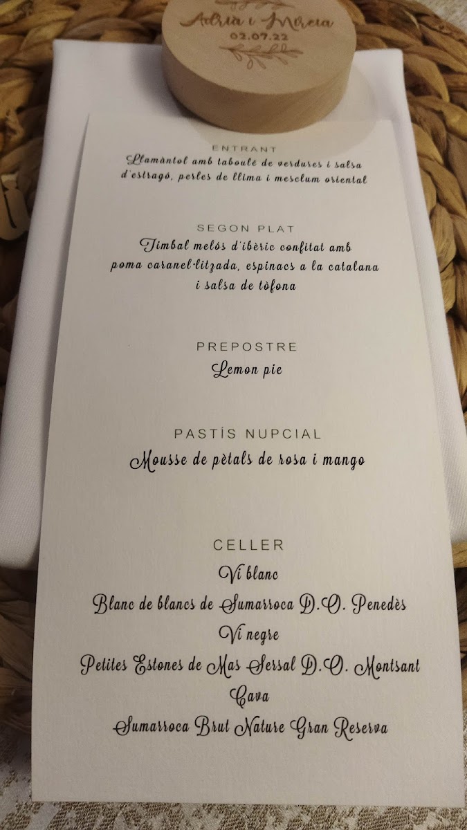 Mas de Folch Photo Menu 1