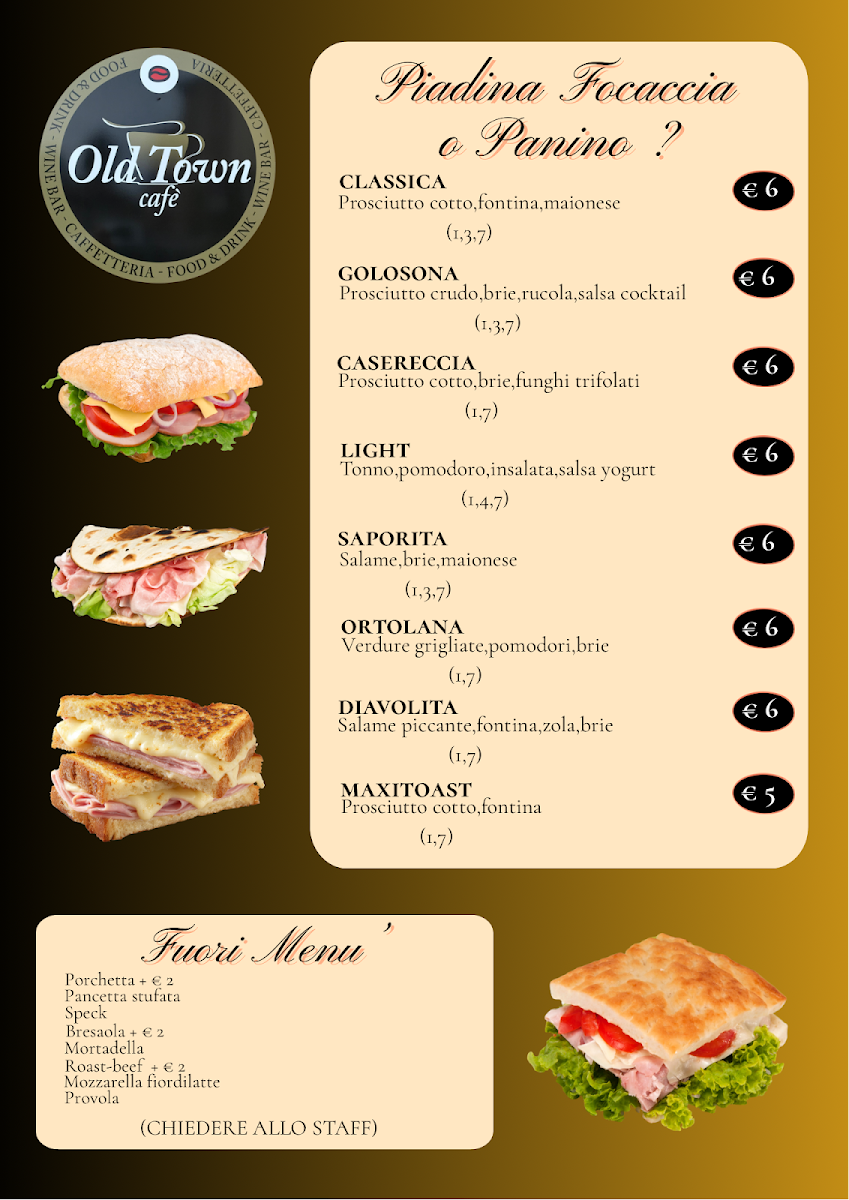 Old Town Cafe Photo Menu 1