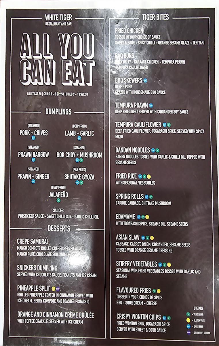 White Tiger Restaurant & Bar Photo Menu 10
