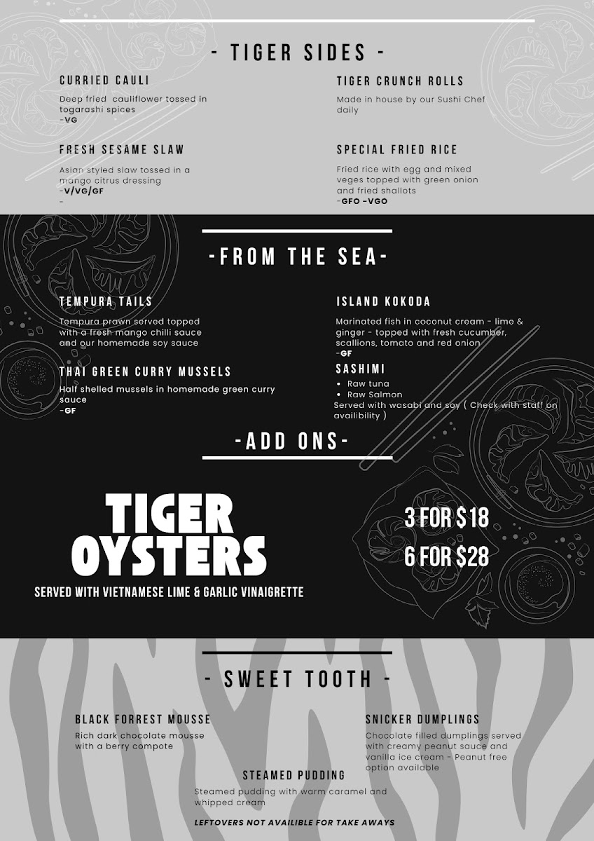 White Tiger Restaurant & Bar Photo Menu 3