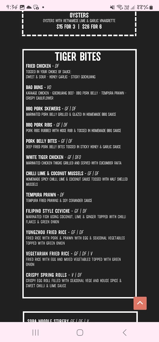 White Tiger Restaurant & Bar Photo Menu 7