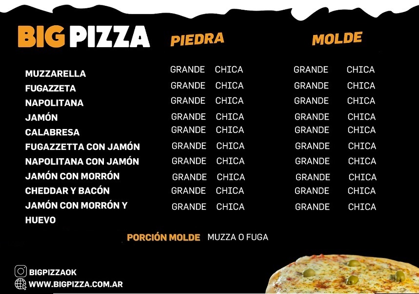 big pizza Photo Menu 1