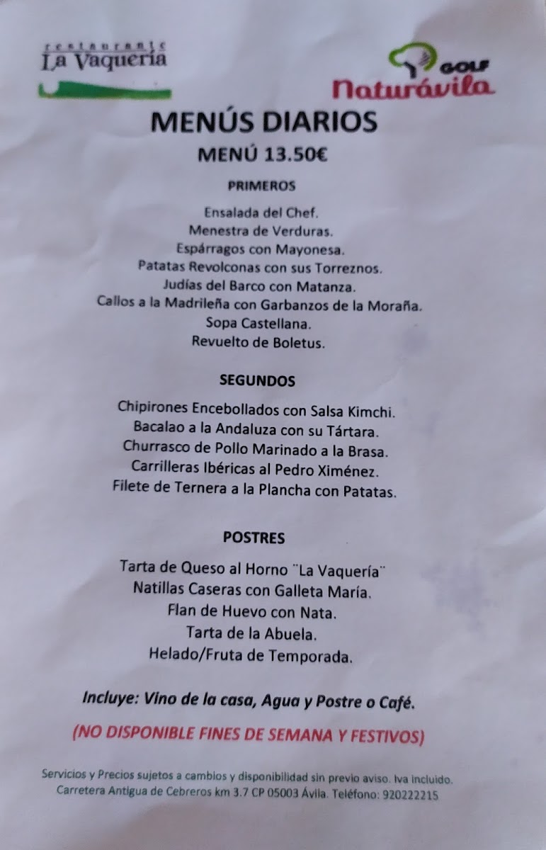 Restaurante La Vaquería Photo Menu 3