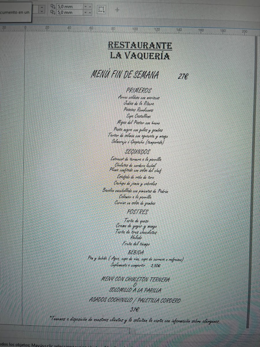 Restaurante La Vaquería Photo Menu 9