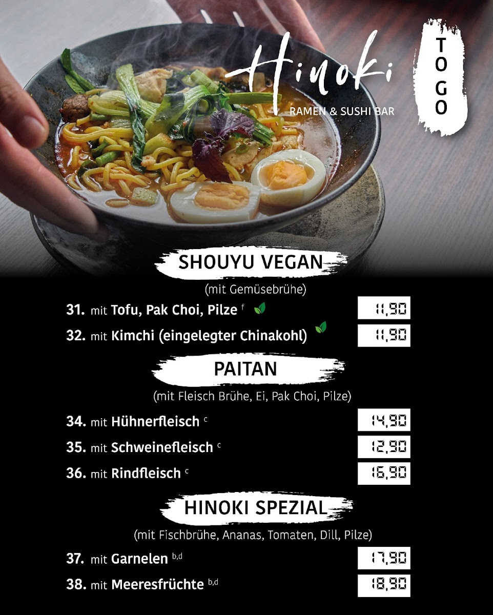 Hinoki Sushi Asia Restaurant Photo Menu 2