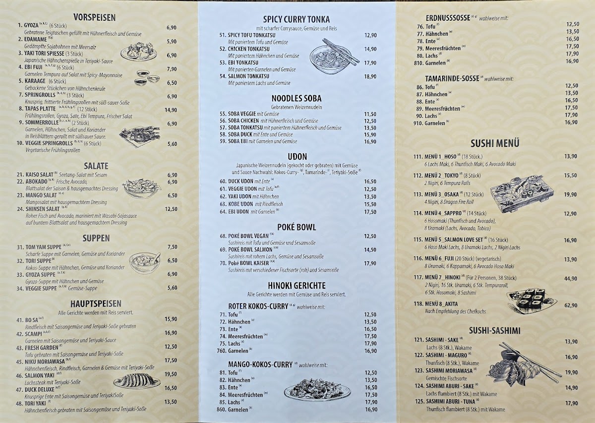 Hinoki Sushi Asia Restaurant Photo Menu 3