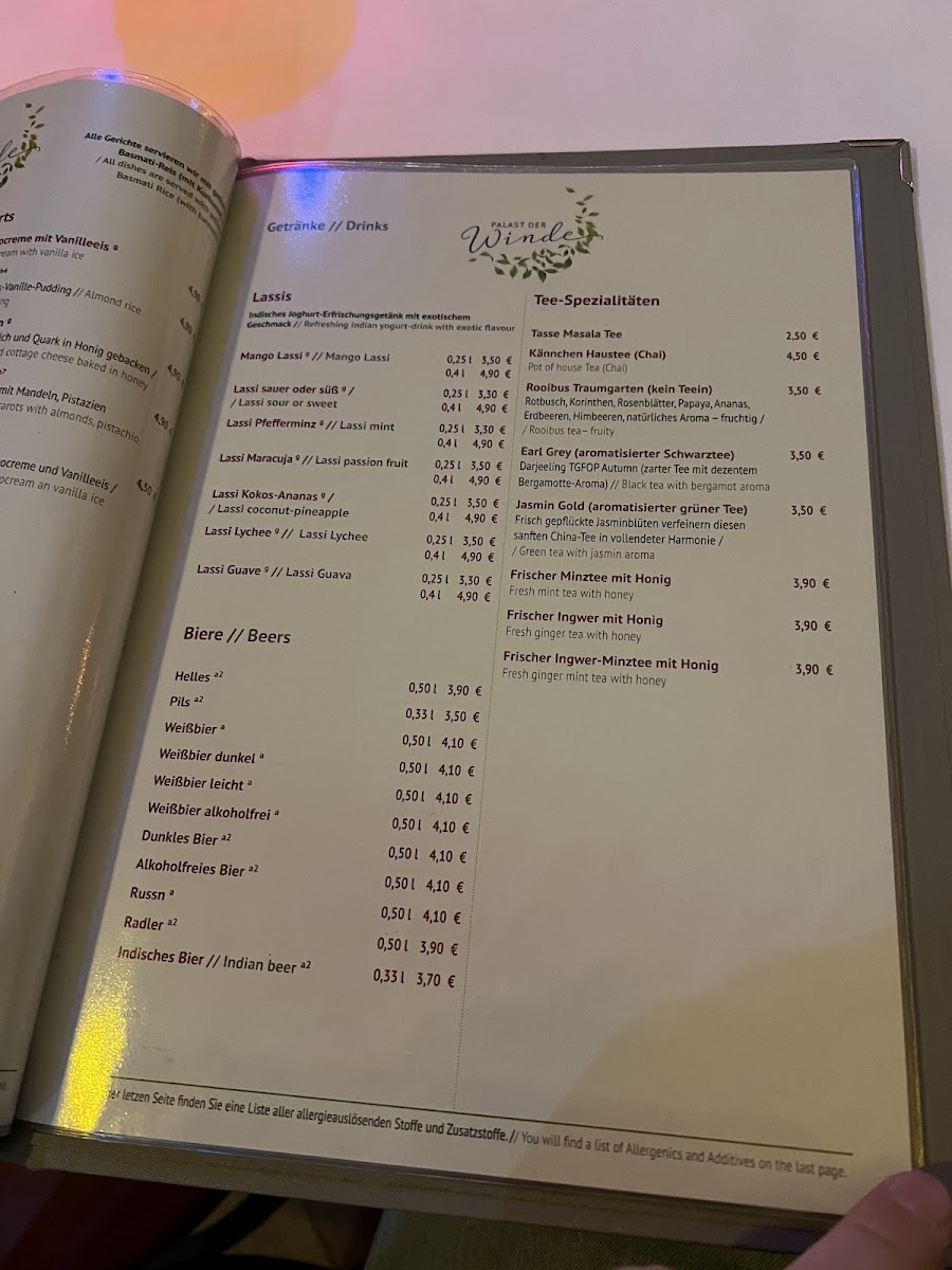 Restaurant Palast der Winde Photo Menu 3