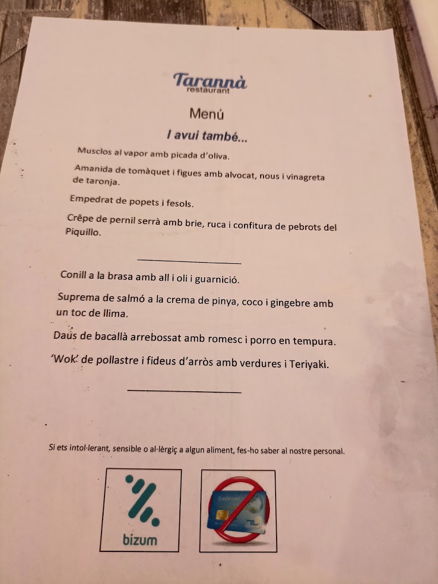 Tarannà Blanes Photo Menu 3
