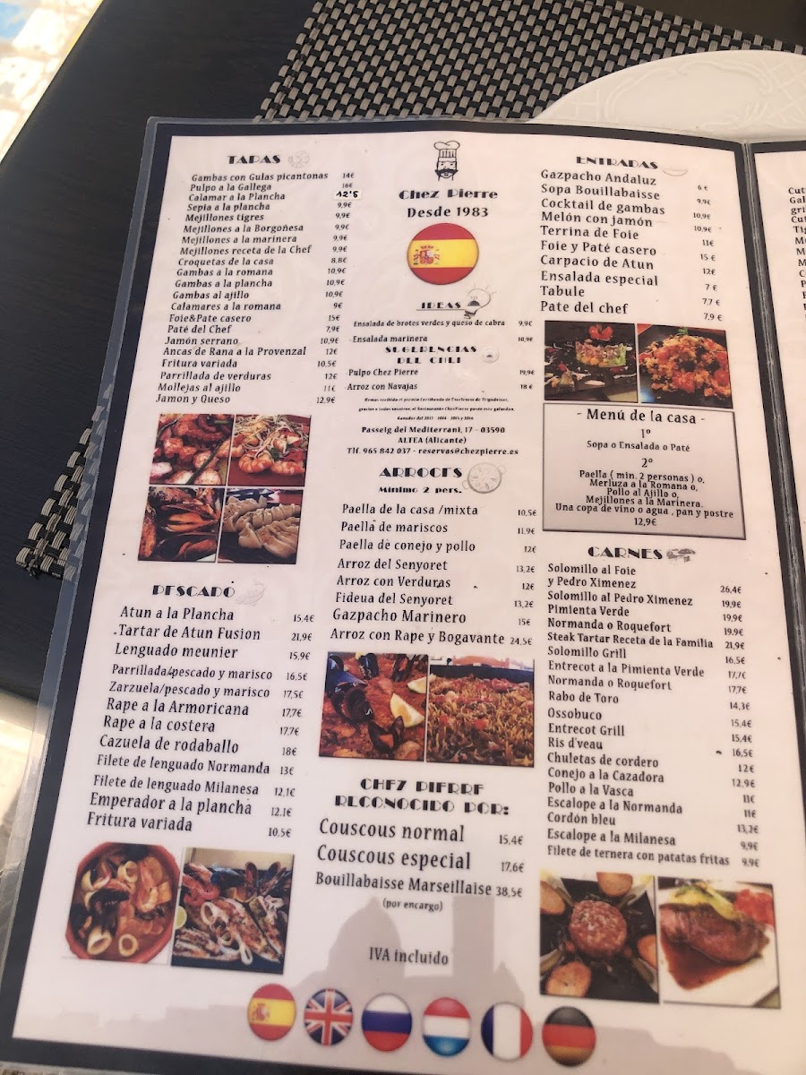 Chez Pierre Photo Menu 3