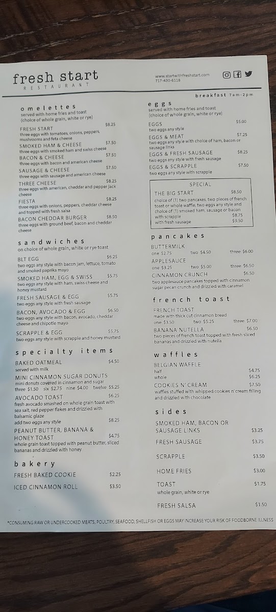 Fresh Start Restaurant Photo Menu 2