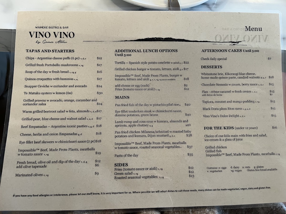 Vino Vino Restaurant & Bar Photo Menu 10