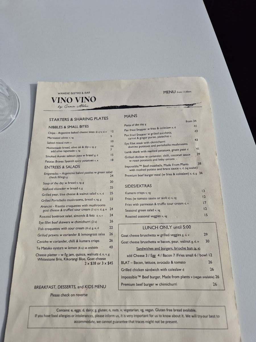 Vino Vino Restaurant & Bar Photo Menu 2