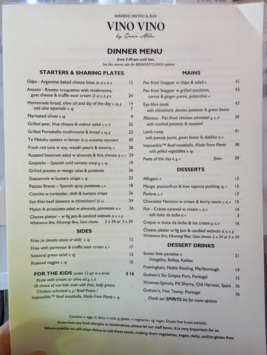 Vino Vino Restaurant & Bar Photo Menu 3