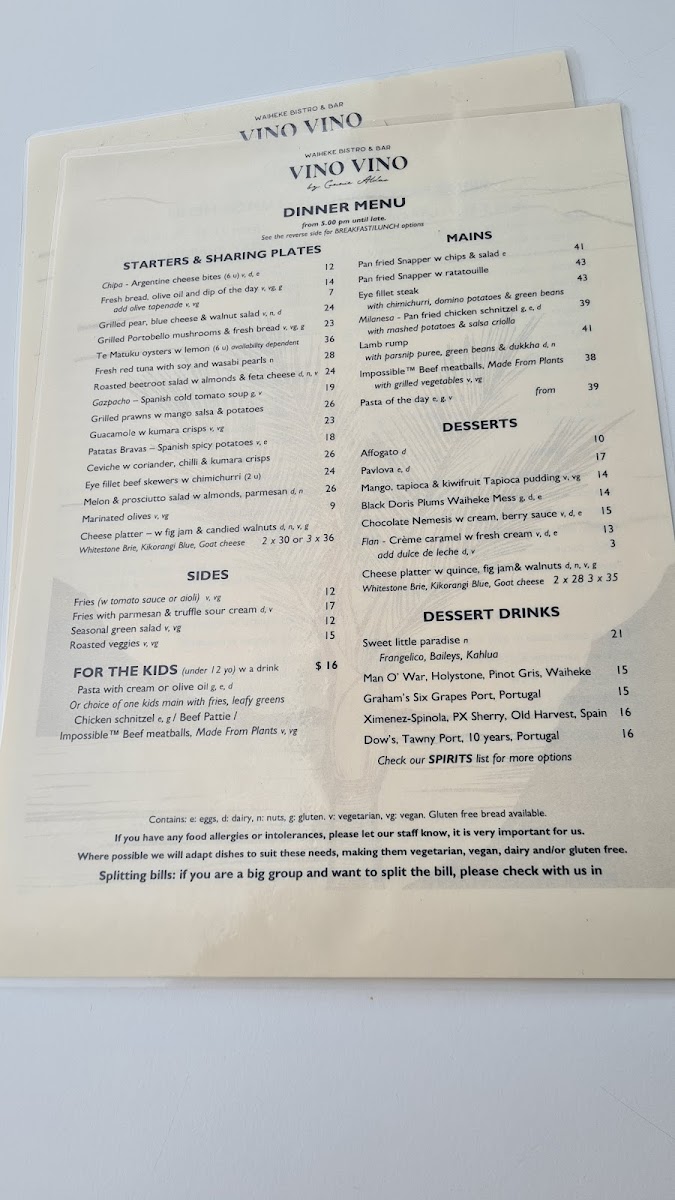 Vino Vino Restaurant & Bar Photo Menu 5