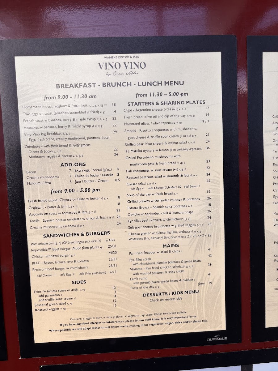 Vino Vino Restaurant & Bar Photo Menu 9
