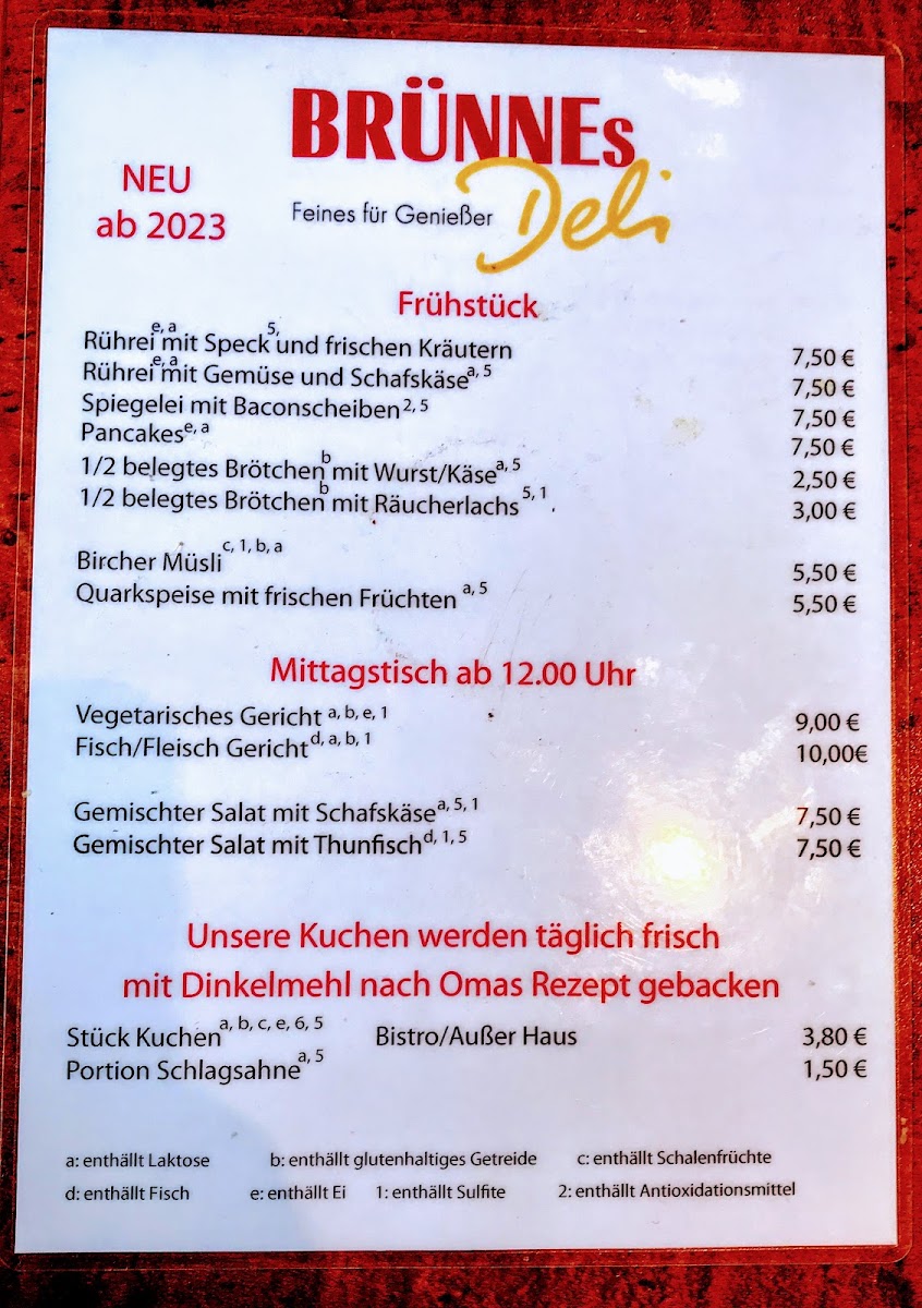 Brünnes Deli Photo Menu 2