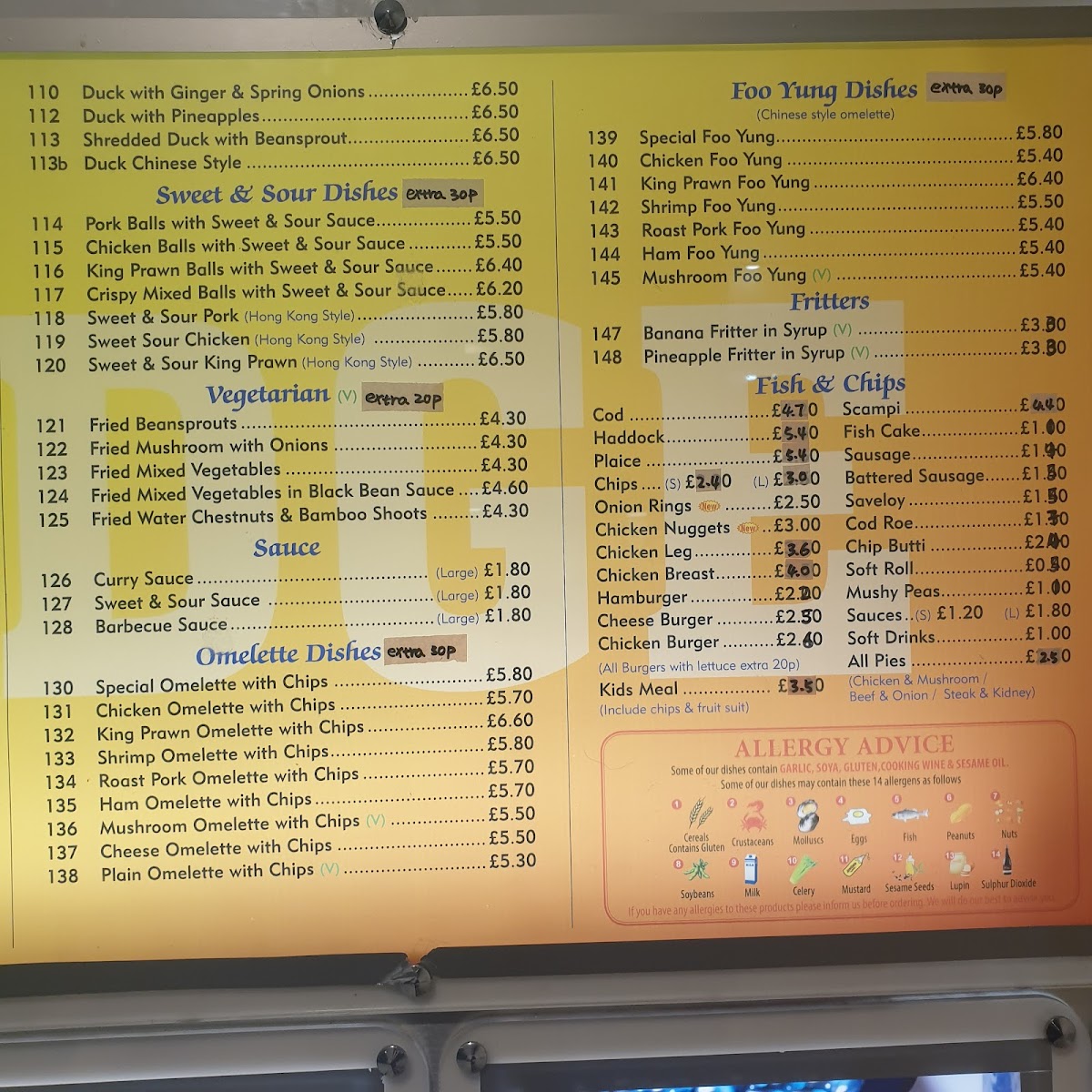 Oakridge Fish & Chips & Chinese Takeaway Photo Menu 3
