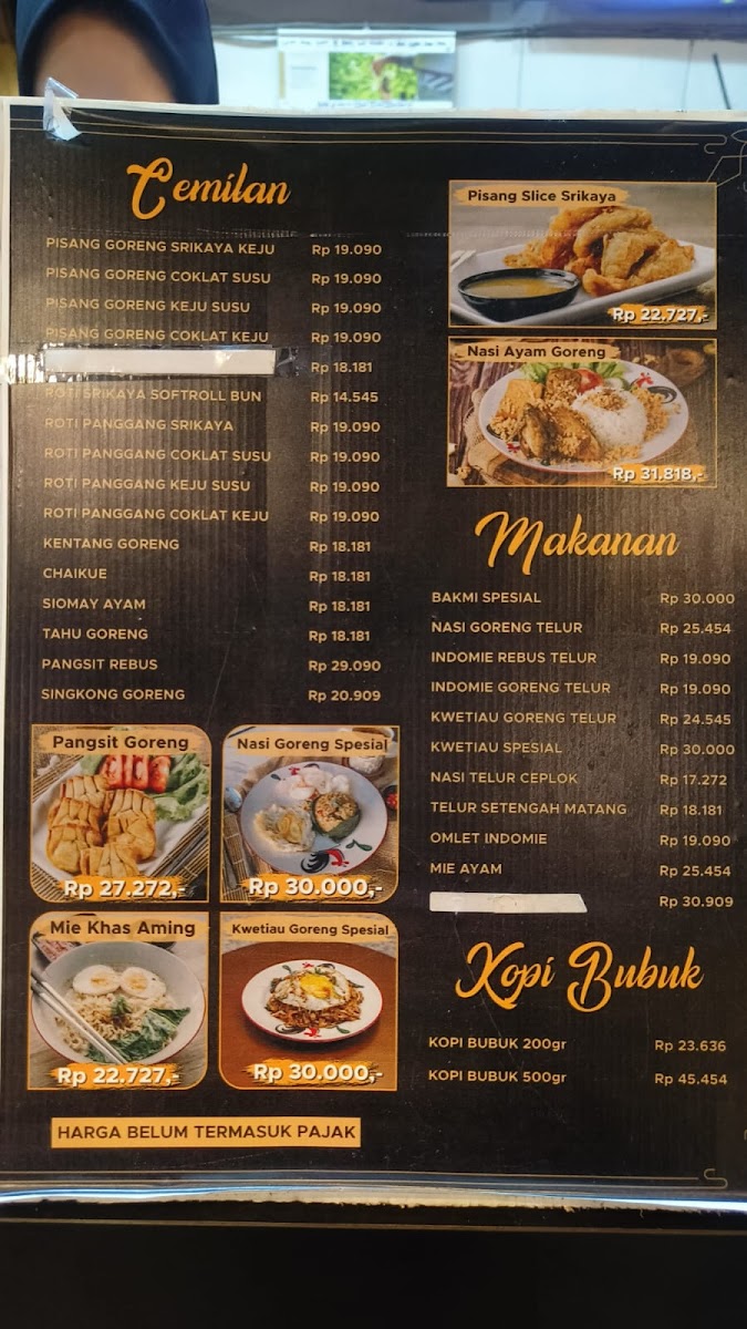 Aming Coffee Podomoro Photo Menu 2