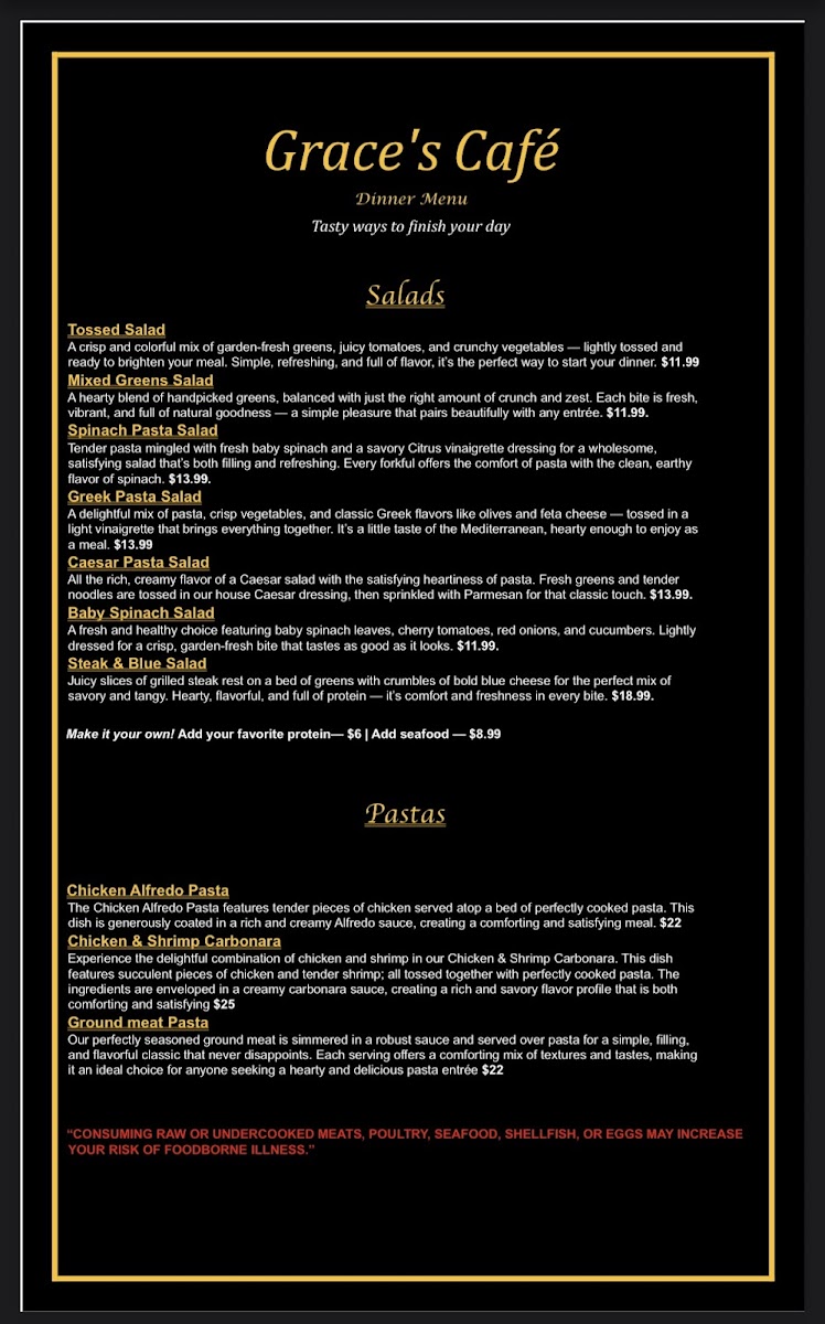 Grace's Cafe Phoenixville Photo Menu 3