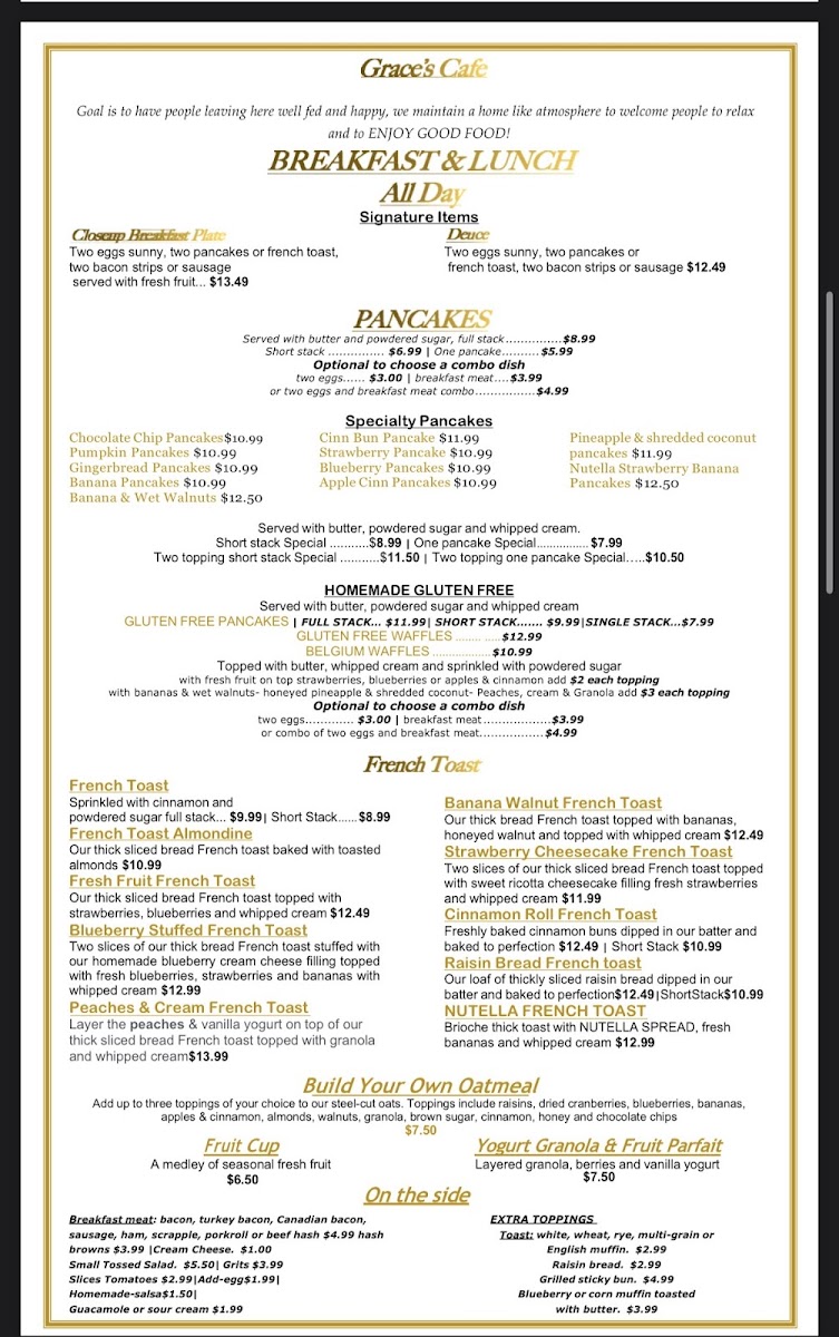 Grace's Cafe Phoenixville Photo Menu 4