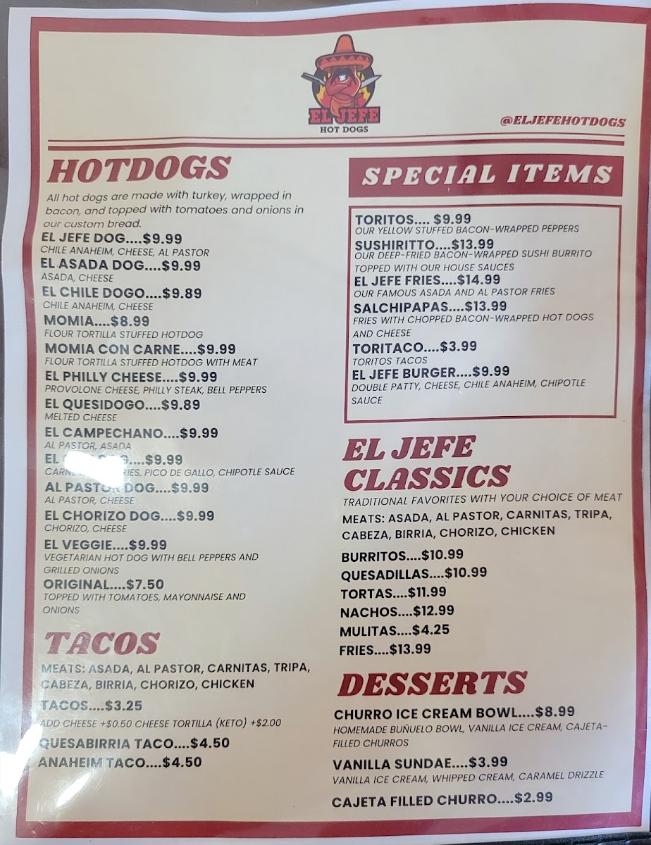 El Jefe’s Mexican street food Photo Menu 1