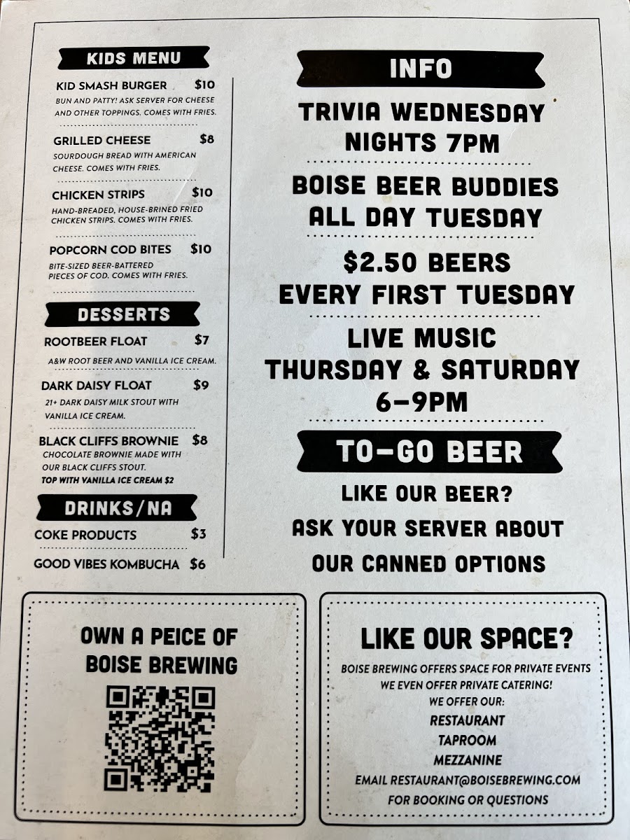 Boise Brewing Photo Menu 10