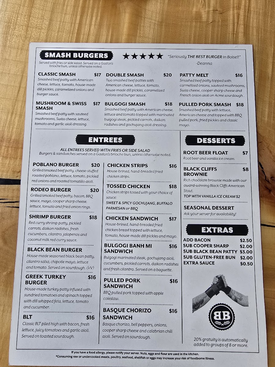 Boise Brewing Photo Menu 4