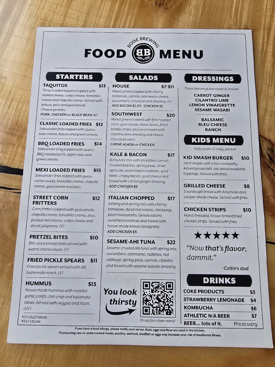 Boise Brewing Photo Menu 5