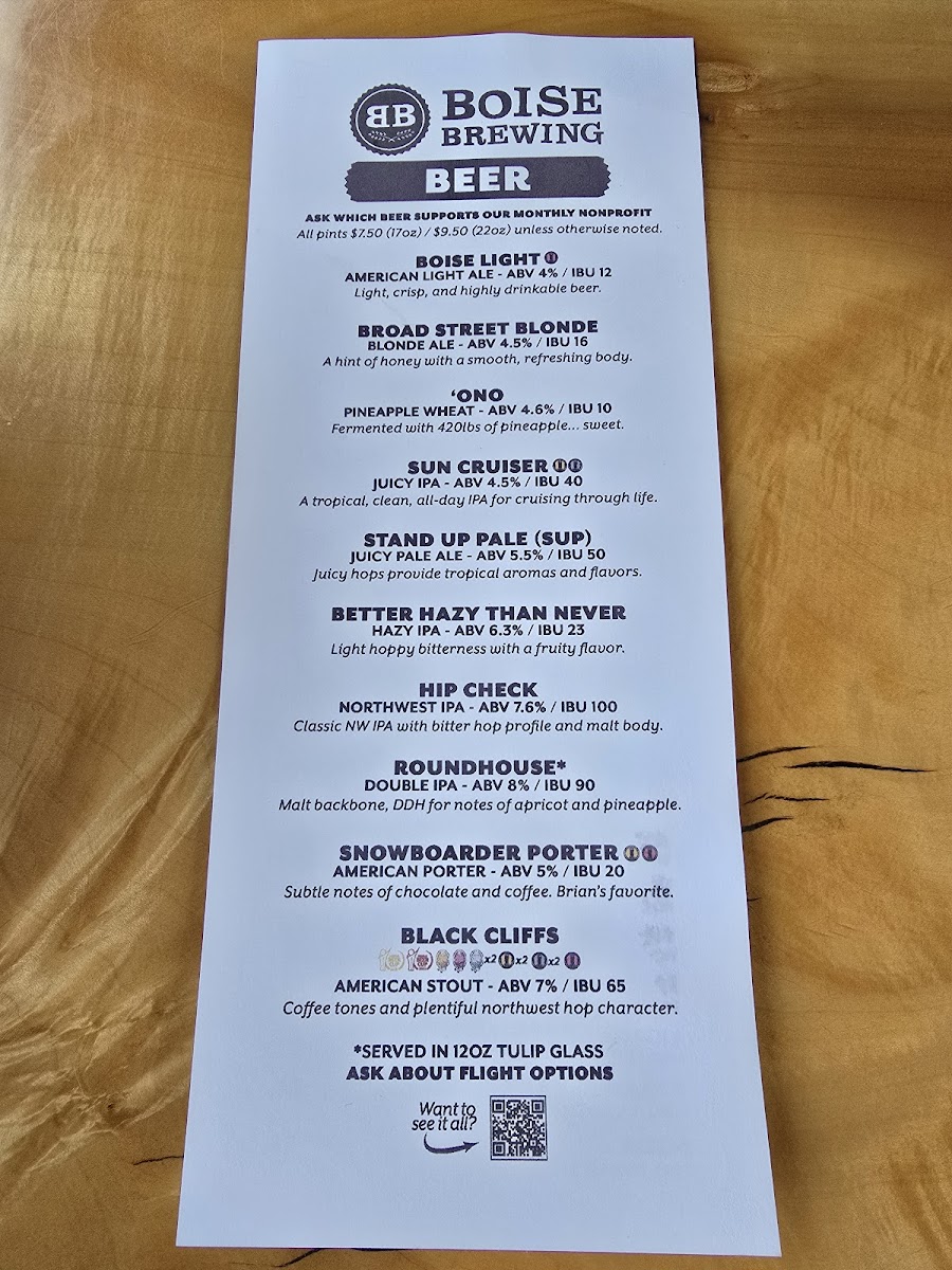 Boise Brewing Photo Menu 7