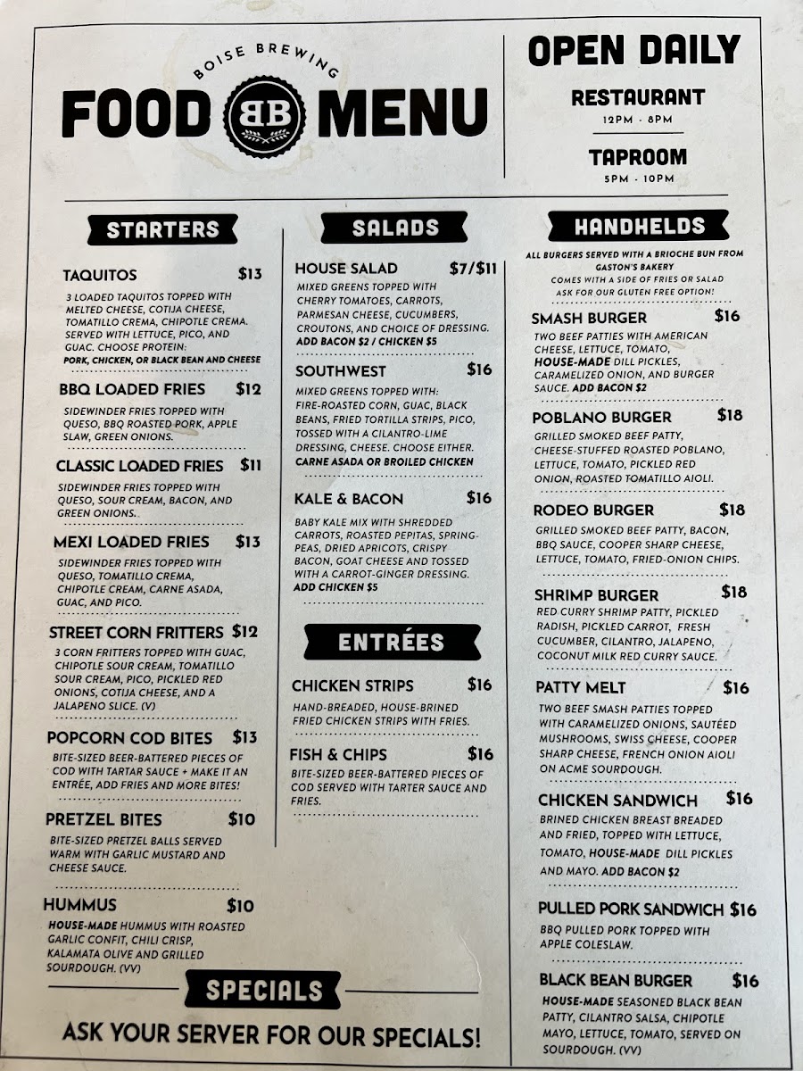 Boise Brewing Photo Menu 9