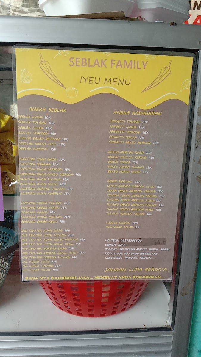 Warung Seblak Family Photo Menu 2