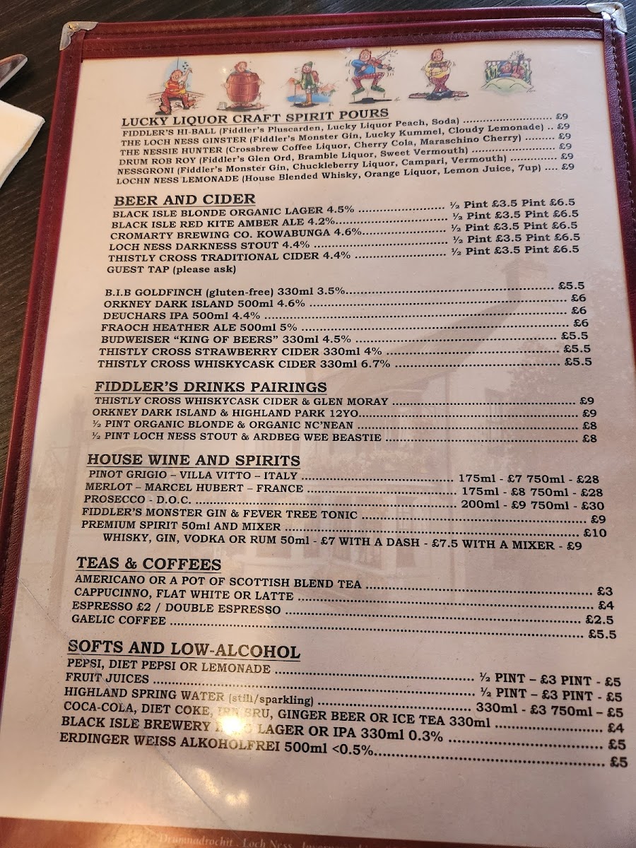 Fiddlers Highland Restaurant Photo Menu 3
