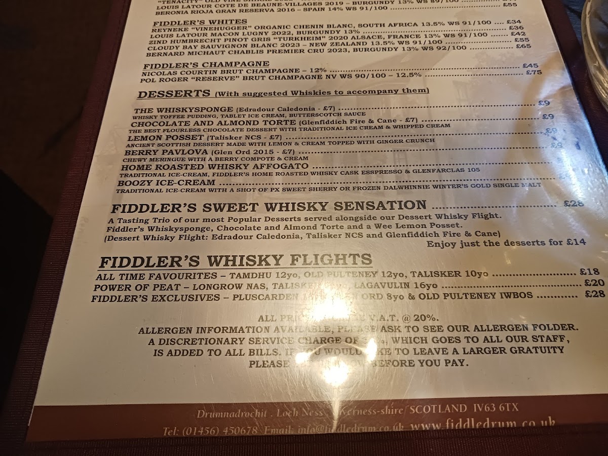 Fiddlers Highland Restaurant Photo Menu 5