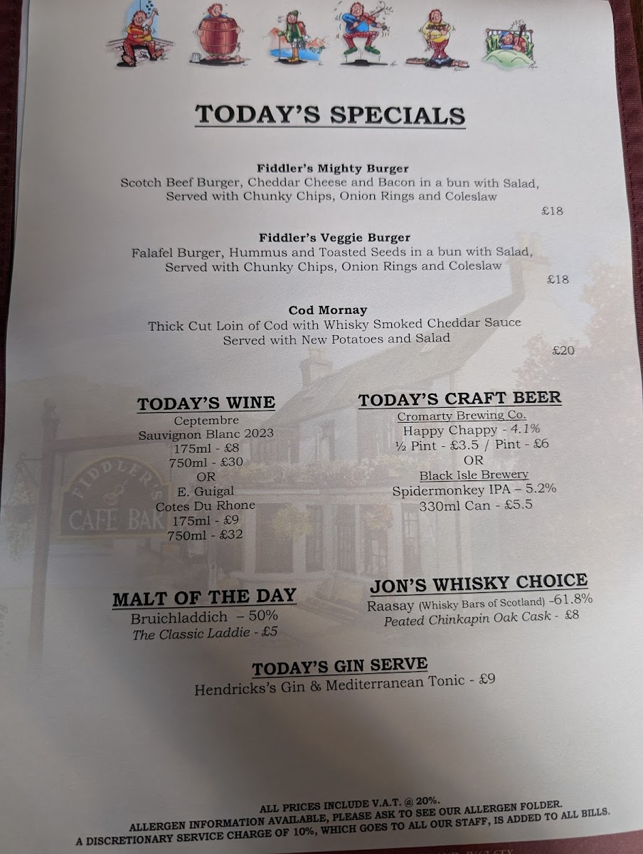 Fiddlers Highland Restaurant Photo Menu 7