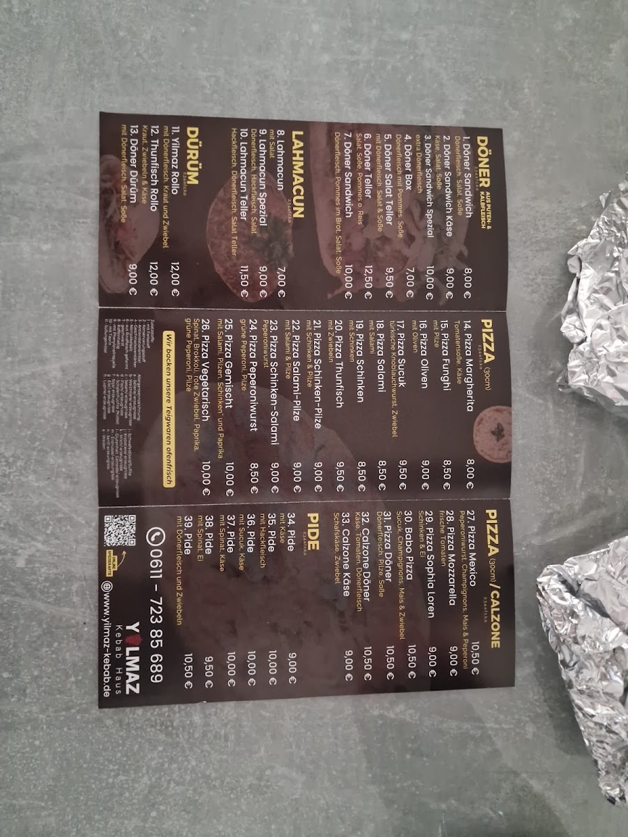 Yilmaz-Kebap Haus Westcenter Wiesbaden Photo Menu 2