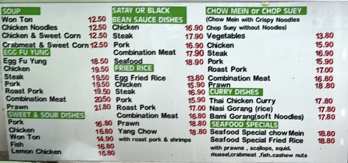 Bamboo Garden Takeaway Photo Menu 6