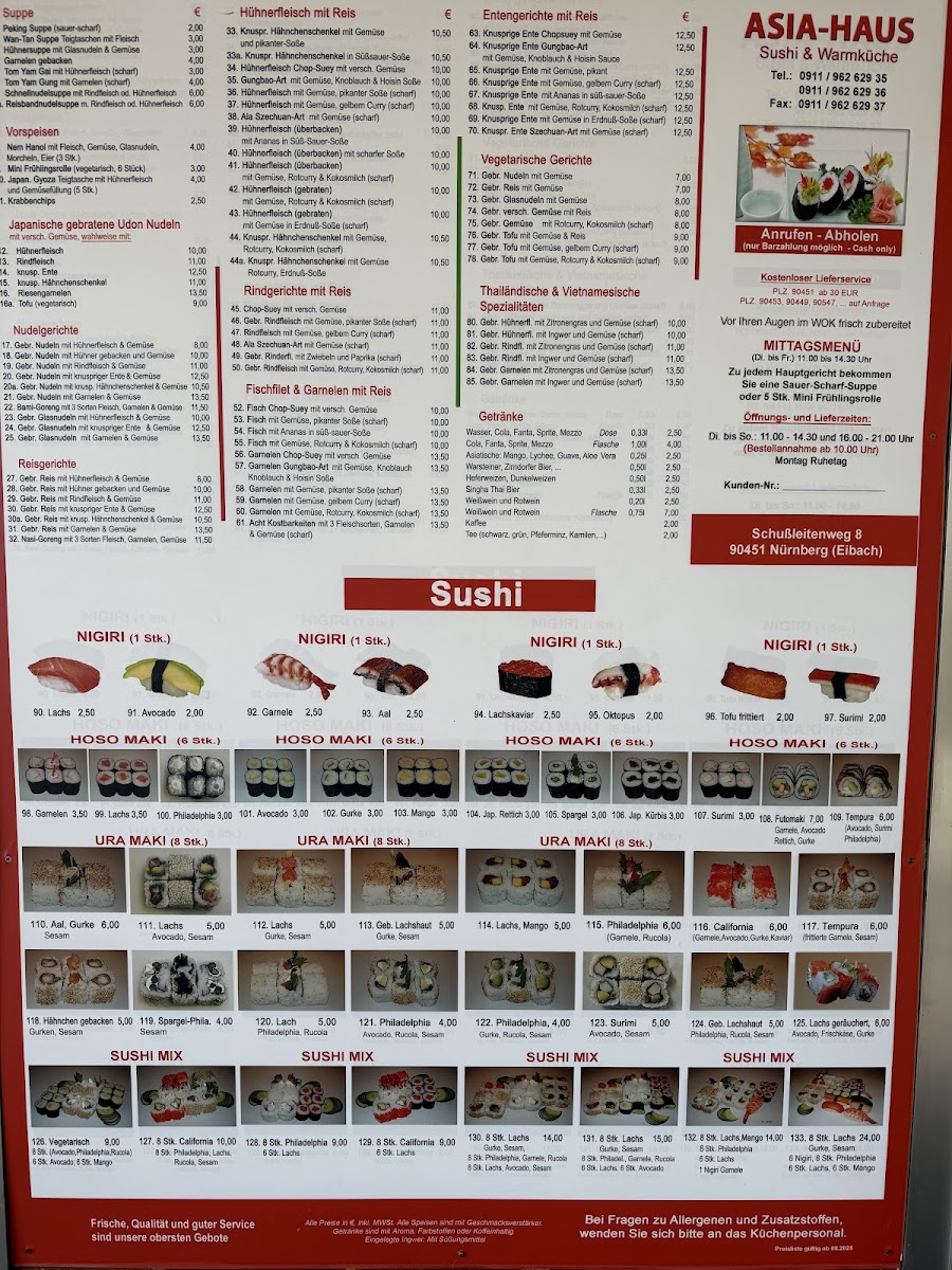 Asia-Haus Sushi & Warmküche Photo Menu 1