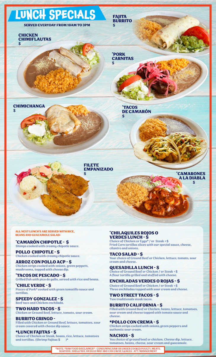 Las Palmas Mexican Grill Photo Menu 2