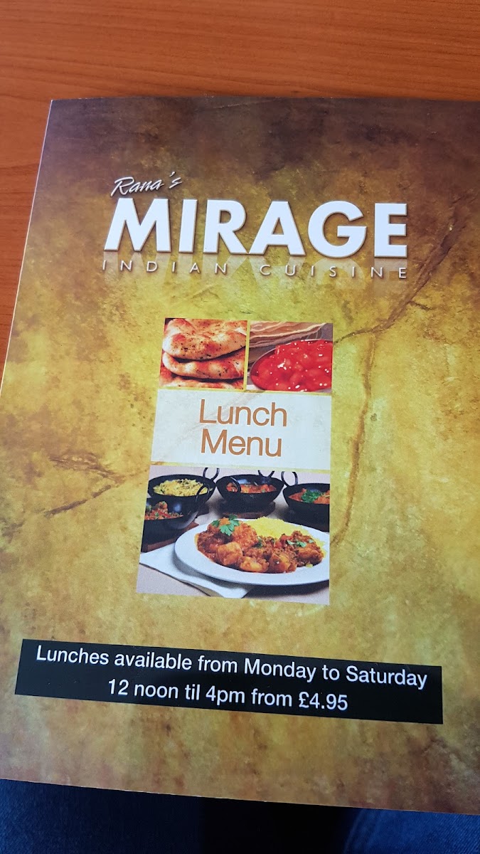 The Mirage Indian Cuisine Photo Menu 1