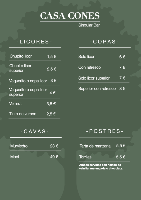 Bar Casa Cones Photo Menu 1