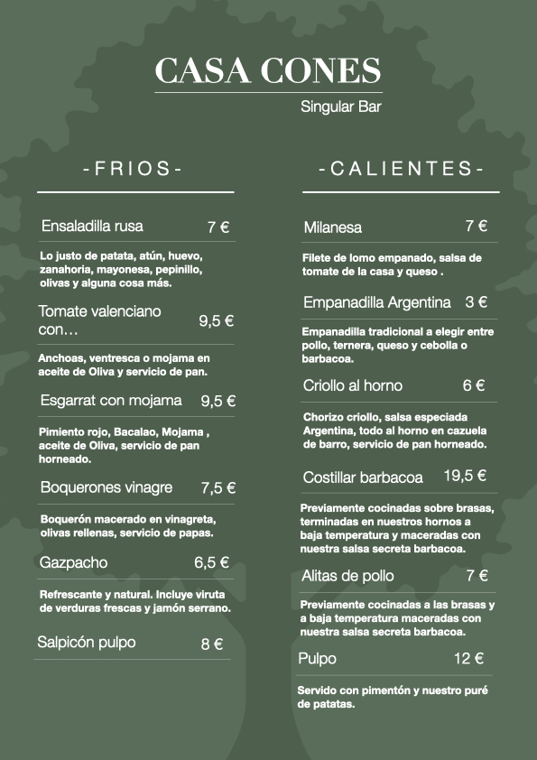 Bar Casa Cones Photo Menu 5