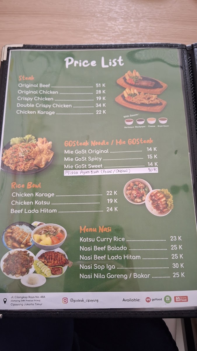 GO Steak Cipayung Photo Menu 2