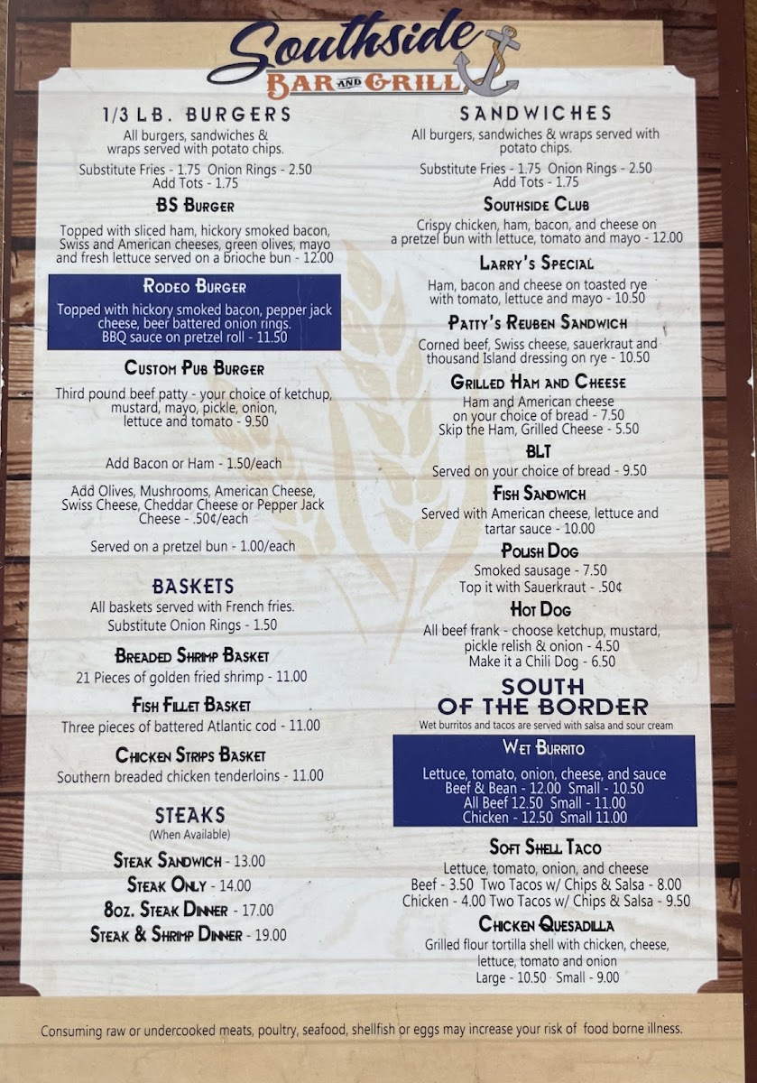 Southside Bar & Grill Photo Menu 4