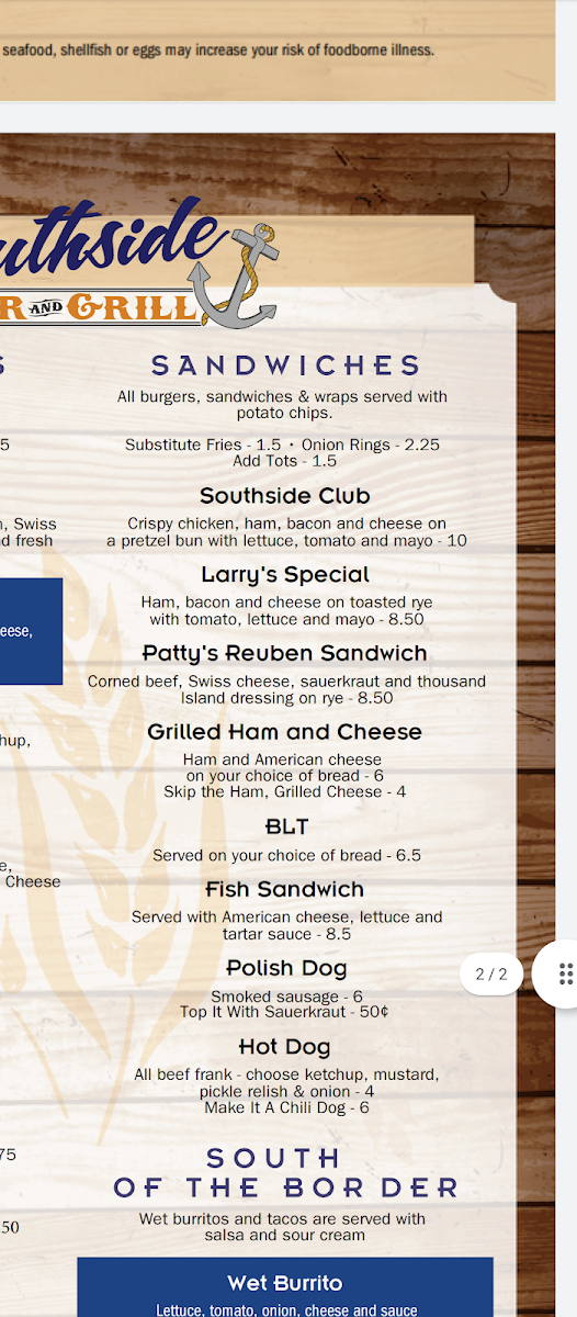 Southside Bar & Grill Photo Menu 9