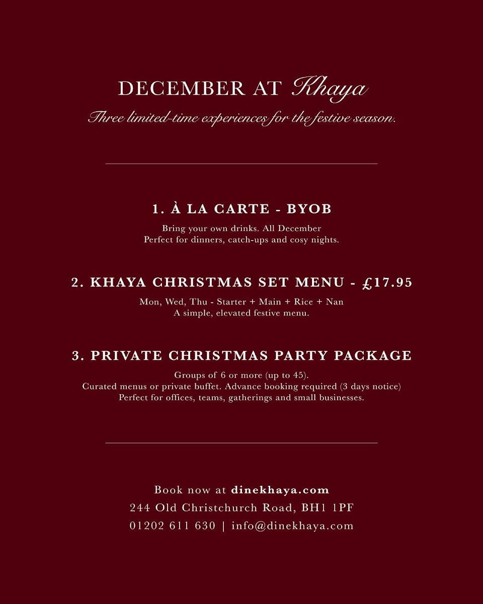 Khaya Indian Restaurant and Takeaway Photo Menu 2