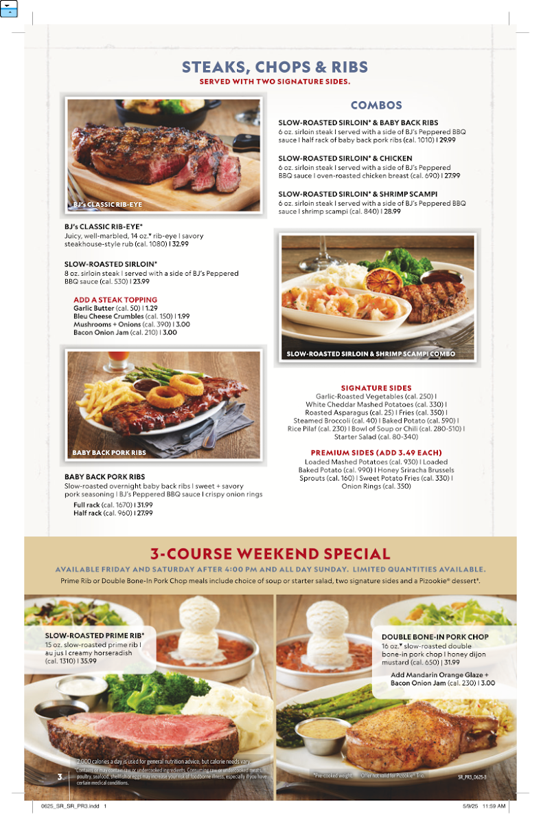 BJ's Restaurant & Brewhouse Photo Menu 3