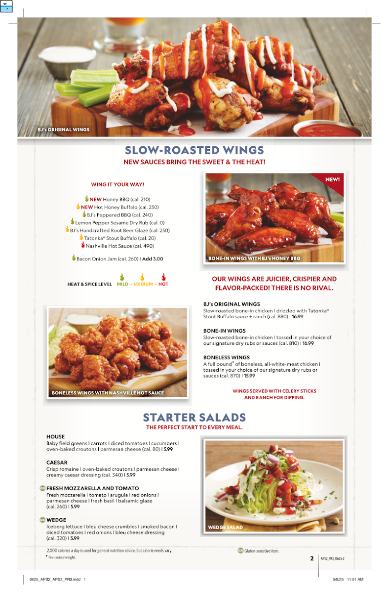 BJ's Restaurant & Brewhouse Photo Menu 5