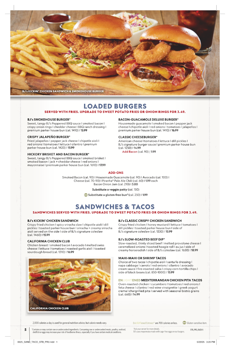 BJ's Restaurant & Brewhouse Photo Menu 7